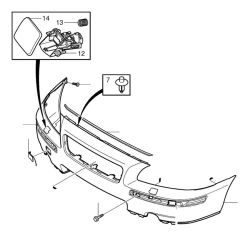 Накладка переднего бампера с омывателем фар) - Volvo S60 \\ VOLVO Original 39885164