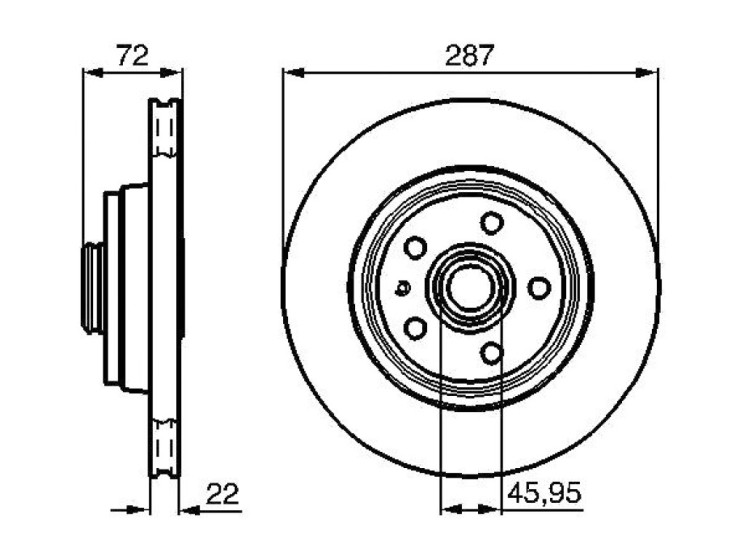 Тормозной диск передний VOLVO 740,940 15'' 88- \\ 287мм без ступ \\ GParts 1359908
