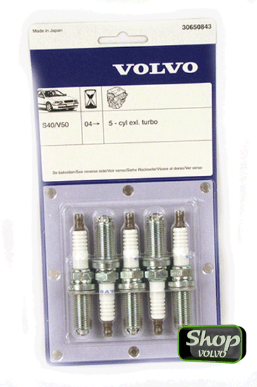 Комплект свечей зажигания VOLVO S40 II, V50, С30 \\ 5 цилиндров \\ VOLVO Original 30650843