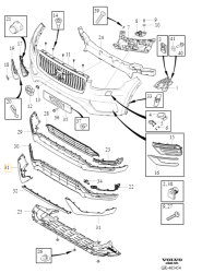 Спойлер переднего бампера правый R-design XC90 II \\ VOLVO Original 39797348