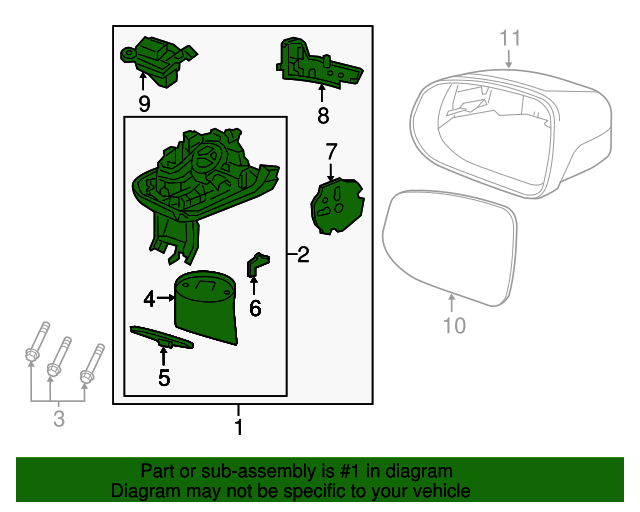 Зеркало заднего вида BLIS левое - Volvo XC60 II, XC90 II, S90, V90, V90 CC \\ VOLVO Original 31424820