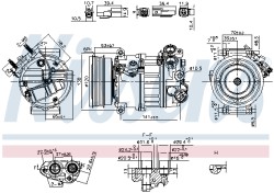 Компрессор кондиционера Volvo S60 III, S90 II, XC60 II, XC90 II \\ P3, SPA \\ NISSENS 890593