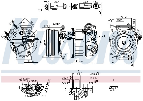 Компрессор кондиционера Volvo S60 III, S90 II, XC60 II, XC90 II \\ P3, SPA \\ NISSENS 890593