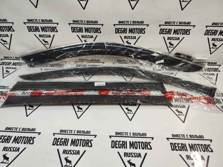 Дефлекторы на окна Volvo XC90 2016- Хром. молдинг 'CT' \\ COBRA V11515CR