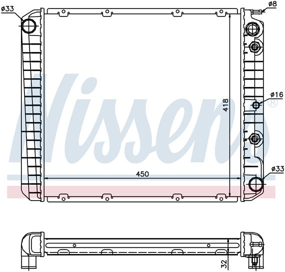 Радиатор, охлаждение двигателя VOLVO 240,740,940 \\ автоматич КПП 4 цилинд \\ Nissens 65520A