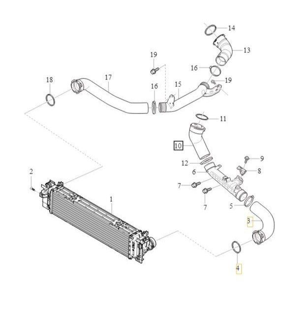 Патрубок интеркулера турбонаддува левый Volvo XC40 \\ VOLVO Original 32224398