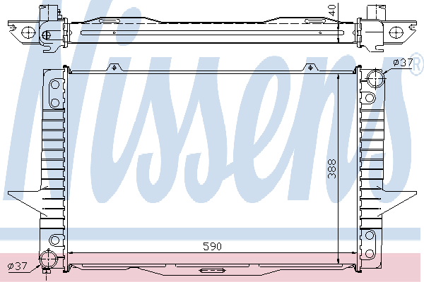 Радиатор, охлаждение двигателя VOLVO 850,S70,V70 \\ механика без турбо \\ Nissens (Дания)