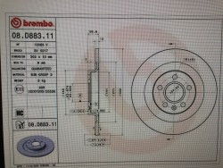 Тормозной диск задний Volvo XC40/EX40 \\ BREMBO 08.D883.11