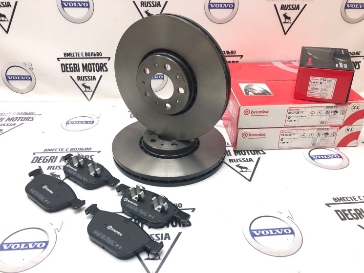 Передние тормозные диски и колодки Volvo XC90 17' 2FN \\ BREMBO