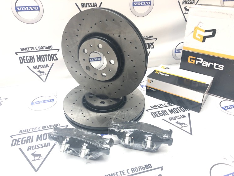 Передние тормозные диски и колодки Volvo XC90 17' 2FN \\ GParts Sport 