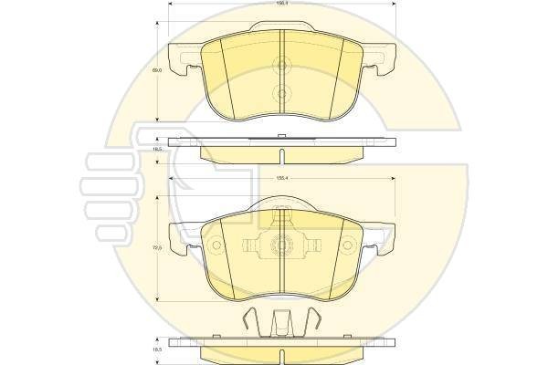 Тормозные колодки передние \\ VOLVO S60, S80, V70 II,XC70 16" \\ GIRLING 6113882