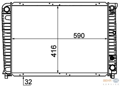 Радиатор, охлаждение двигателя VOLVO 940, 960 \\ автомат КПП без турбо с AC \\  Mahle/Knecht 8603905