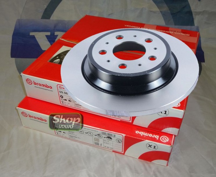 Тормозной диск задний, сплошной \\ VOLVO S60, S80, XC70 \\ BREMBO 08.7765.11