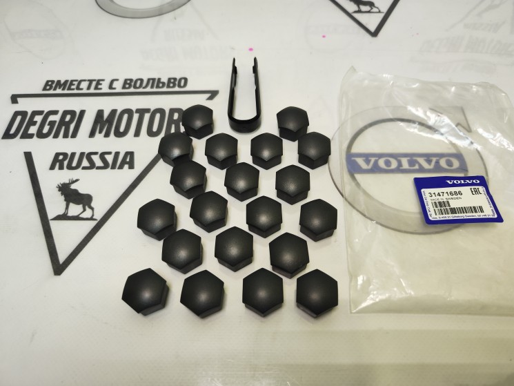 Колпачки защитные для болтов Dark grey Volvo C30, C70, S40, V50, V40 (2013-), V40 CC \\ комплект 20шт \\ VOLVO Original 31471686