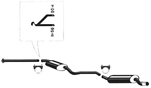 Комплект выхлопной системы VOLVO 440, 460 \\ B20F, MT5(JB-3), MT5(JC-5) \\ VOLVO Original 3486452