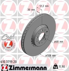 Диск тормозной передний VOLVO XC90 \\ 328 mm 17 2FN \\ Otto Zimmermann  610.3719.20