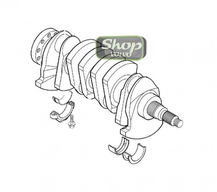 Коренной подшипник, нижний, голубой, без фланца \\ D5244Txx \\ VOLVO Original 30777953