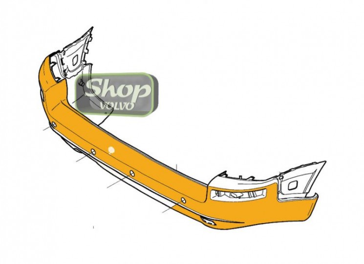 Кожух заднего бампера под парктрониками VOLVO XC90 \\ -2006 \\ VOLVO (Original) 39977061
