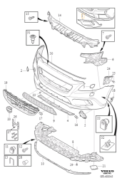 Накладка ПТФ переднего бампера левая VOLVO V40 cross country \\ VOLVO Original 31353341