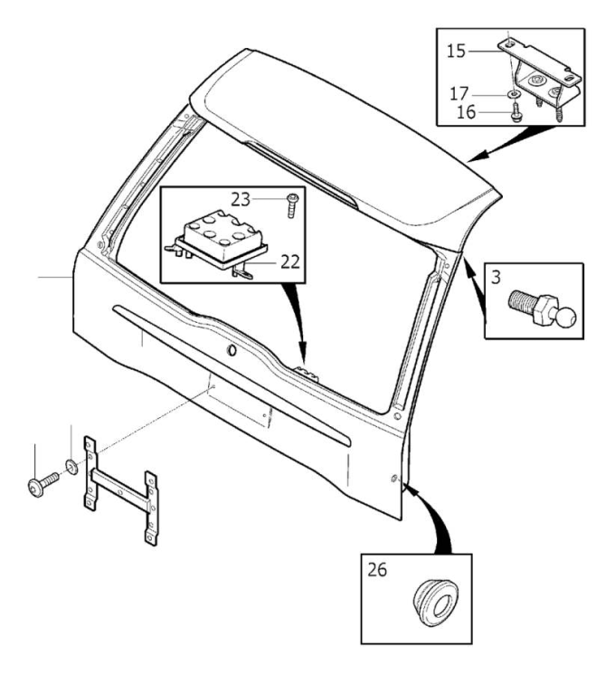 Дверь багажника со стеклом VOLVO XC90 (2003-2014) (б/у)