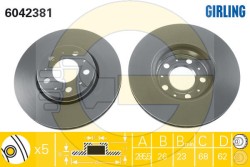Тормозной диск передний 15'' \\ VOLVO S60, S80, XC70 \\ 286мм \\ GIRLING
