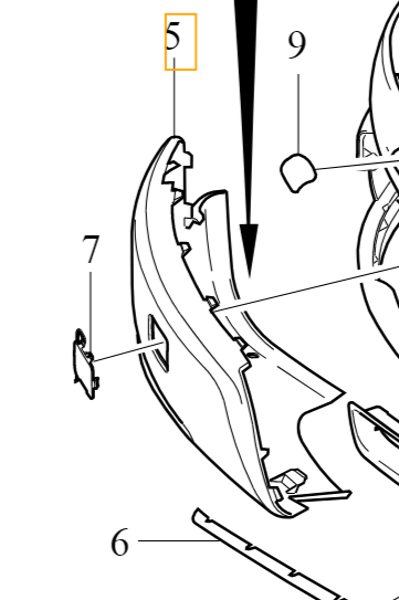 Накладка переднего бампера правая под ПТФ Volvo XC90 \\ c 2007 г.в. \\ GParts VO30678951