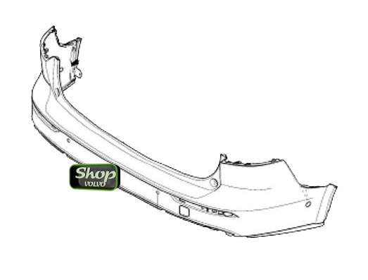 Накладка заднего бампера грунтованная с автопарковкой - Volvo V60 Cross Country \\ VOLVO Original 39796648