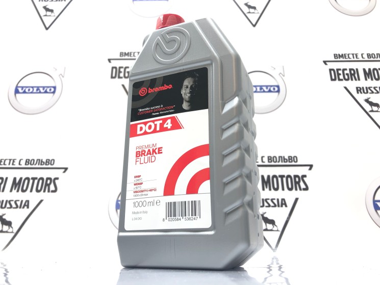 Жидкость тормозная DOT 4, "Premium Brake Fluid", 1л \\ Brembo L04010