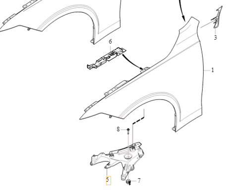 Кронштейн крыла переднего правого Volvo S90 II, V90 \\ VOLVO Original 31447898