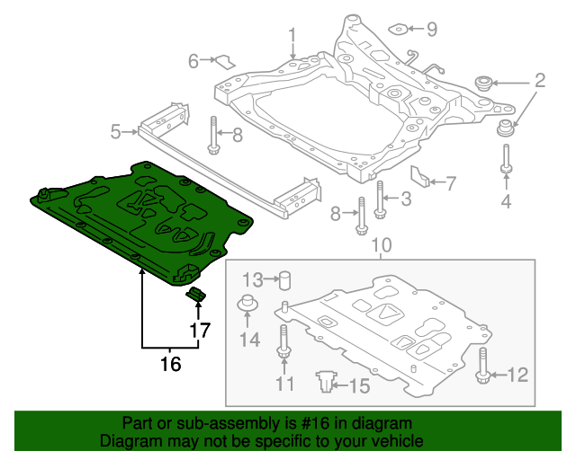 Защитный пыльник двигателя XC60 II, XC90 II, S60 III \\ VOLVO Original 32226491